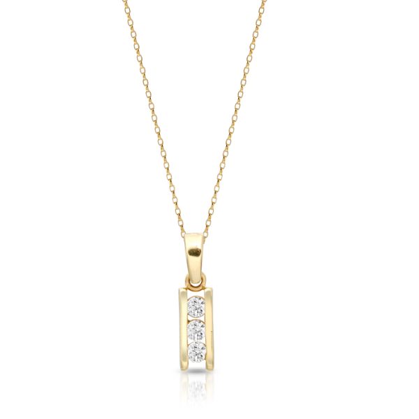 9ct Gold Trilogy Pendant-P194