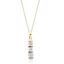 9ct Gold Trio CZ Pendant-P213