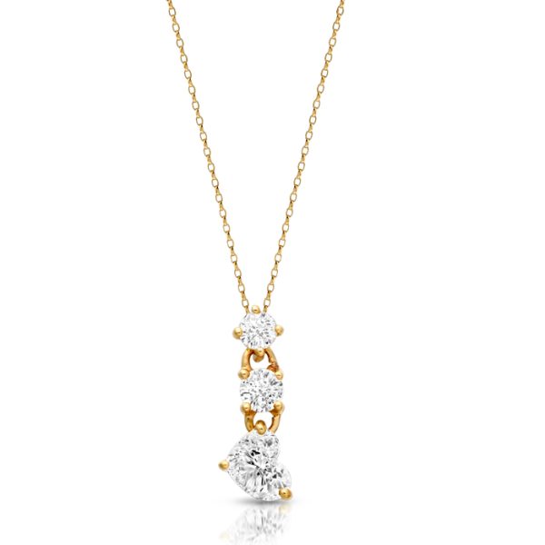 9ct Gold Trio CZ Pendant-P246