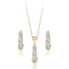 9ct Gold CZ Trilogy Pendant-SET57