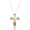 9ct Gold Domed Shape Diamond Cross Pendant - DPL2