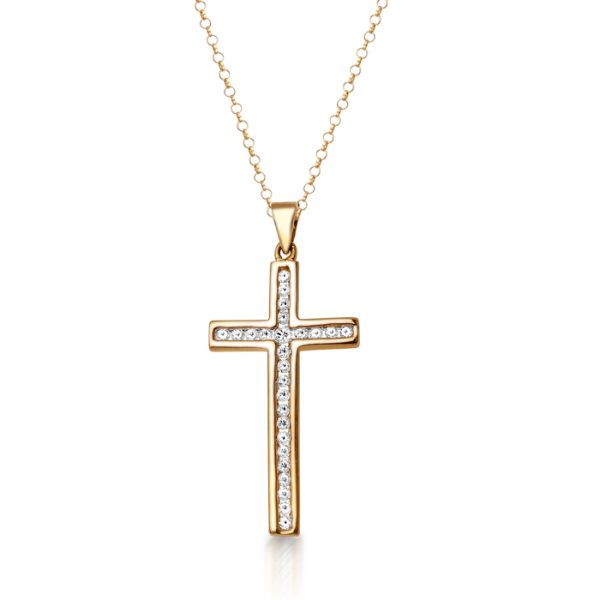 9ct Gold Diamond Cross Pendant - DPL25