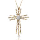 9ct Gold Diamond Cross Pendant - DPL310