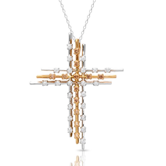 9ct Gold Diamond Cross Pendant - DPL4
