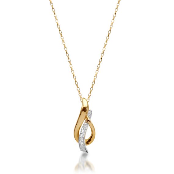 9ct Gold Diamond Pendant-DPL180P