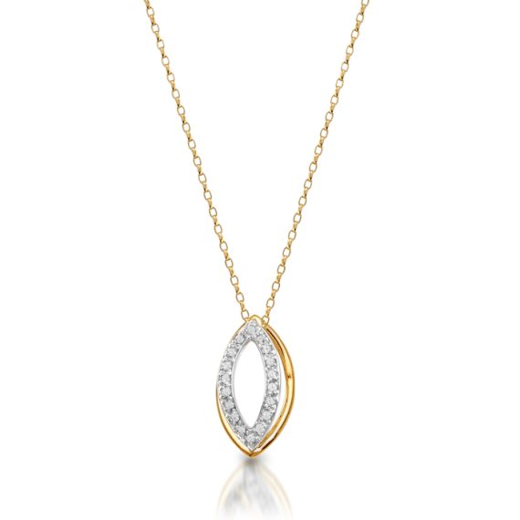 9ct Gold Diamond Pendant-DPL194