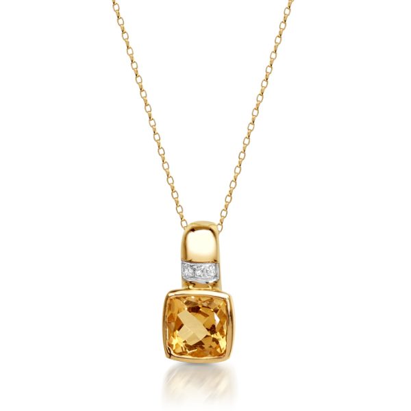 9ct Gold Diamond Pendant-DPL314P