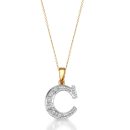 9ct Gold CZ Initial Pendant-Initial2C