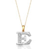 9ct Gold CZ Initial Pendant-Initial2E