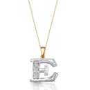 9ct Gold CZ Initial Pendant-Initial2E