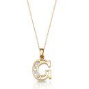 9ct Gold CZ Initial Pendant-Initial3G