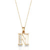 9ct Gold CZ Initial Pendant-Initial3N