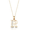 9ct Gold CZ Initial Pendant-Initial3R