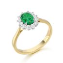9ct Gold Lady Di Emerald CZ Ring-R308SG
