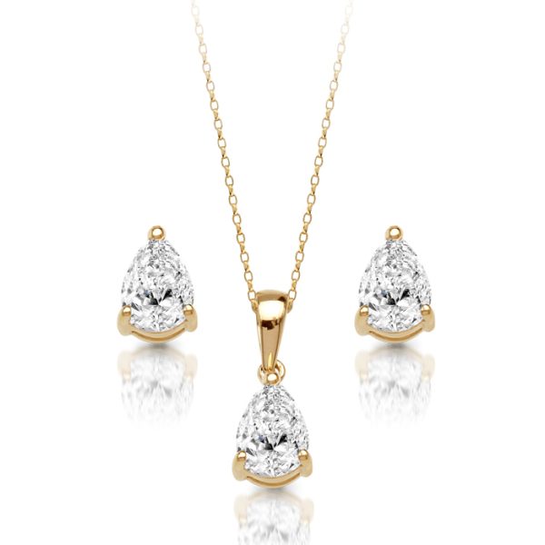 9ct Gold CZ Pendant-SET1