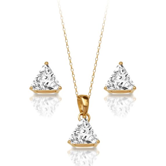 9ct Gold CZ Pendant-SET7