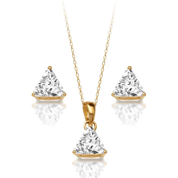 9ct Gold CZ Pendant-SET7