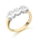 9ct Gold Three Stone CZ Ring-D57