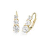 Gold Trilogy CZ Earrings-E278