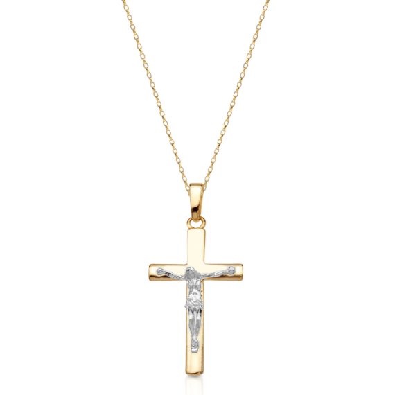 9ct Gold Crucifix Cross Pendant-J2T