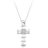9ct White Gold CZ Celtic Cross - P212W
