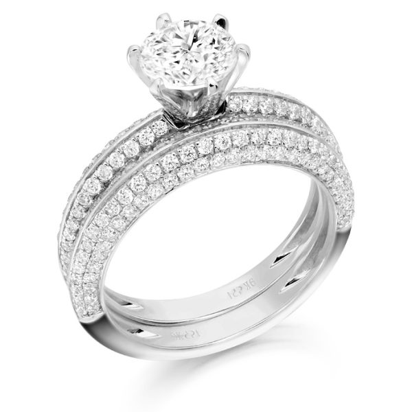 White Gold CZ Ring Set-R341WSET