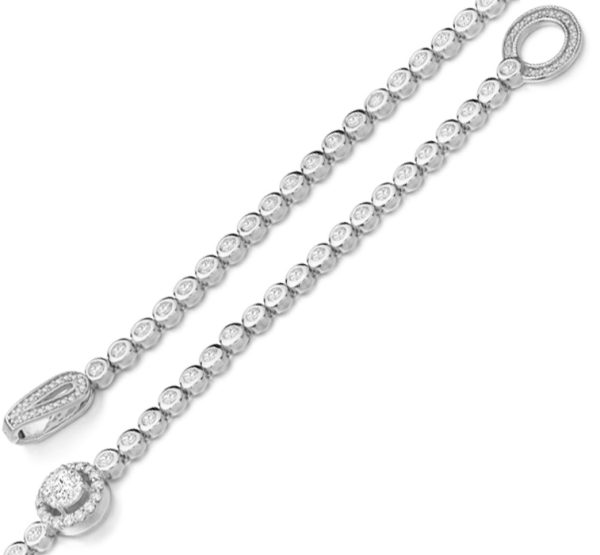 9ct White Gold CZ Bracelet - B2W