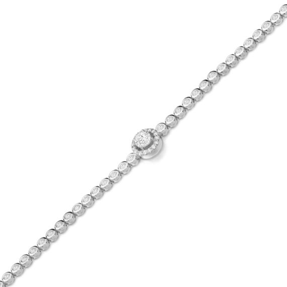 9ct White Gold CZ Bracelet - B2W