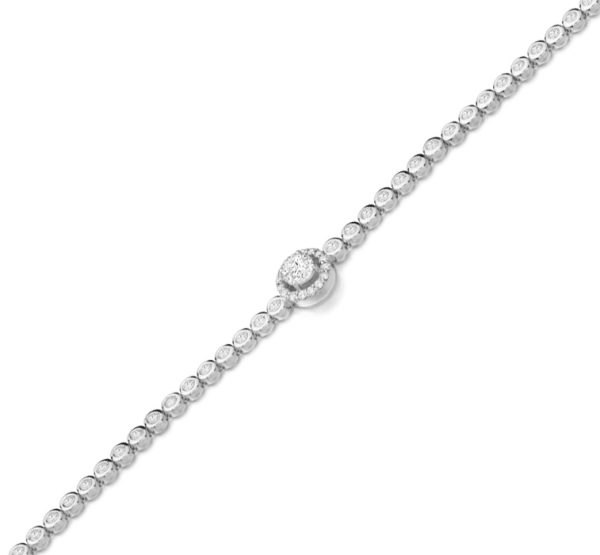 9ct White Gold CZ Bracelet - B2W