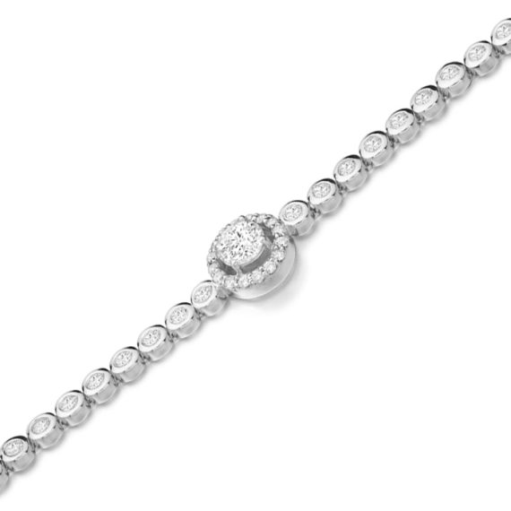 9ct White Gold CZ Bracelet - B2W