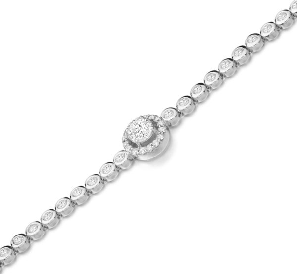 9ct White Gold CZ Bracelet - B2W