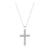 9ct White Gold CZ Cross Pendant-C116W