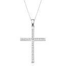 9ct Gold CZ Cross Pendant-C118