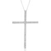 9ct White Gold CZ Cross Pendant-C20W