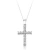 9ct White Gold CZ Cross Pendant-C29W