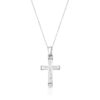 9ct White Gold CZ Cross Pendant-C31W