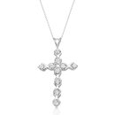 9ct Gold CZ Cross Pendant-C46W