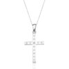 9ct White Gold CZ Cross Pendant-C4W