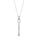 9ct Gold CZ Bar Pendant-P181W