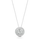 9ct White Gold CZ Floating Pendant with Halo-P316W