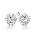 9ct Gold CZ Halo Earrings-E146WCZ