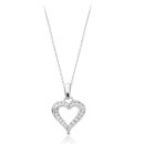 9ct Gold CZ Heart Pendant-P13W