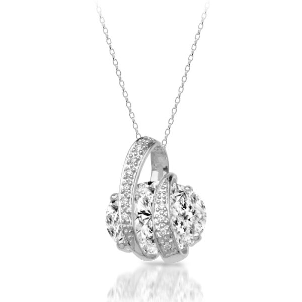 9ct Gold CZ Pendant-P252W