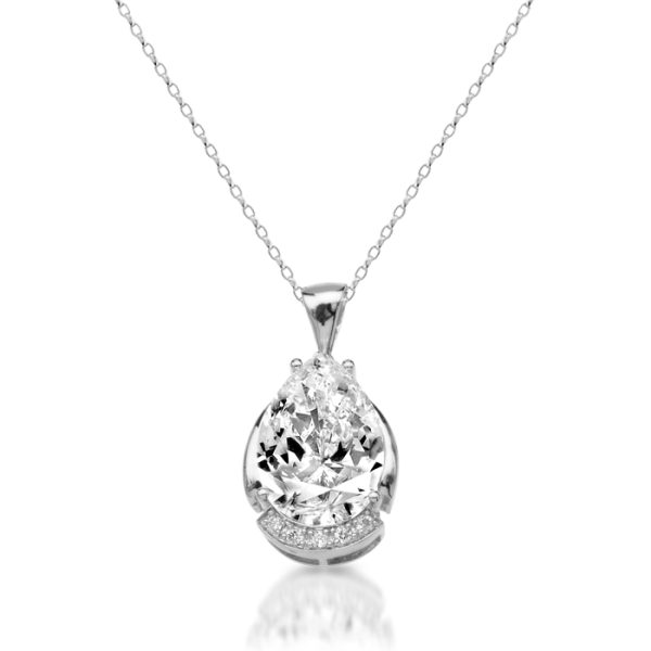 9ct Gold CZ Pendant-P262W