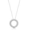 9ct Gold CZ Circle Pendant-P271W