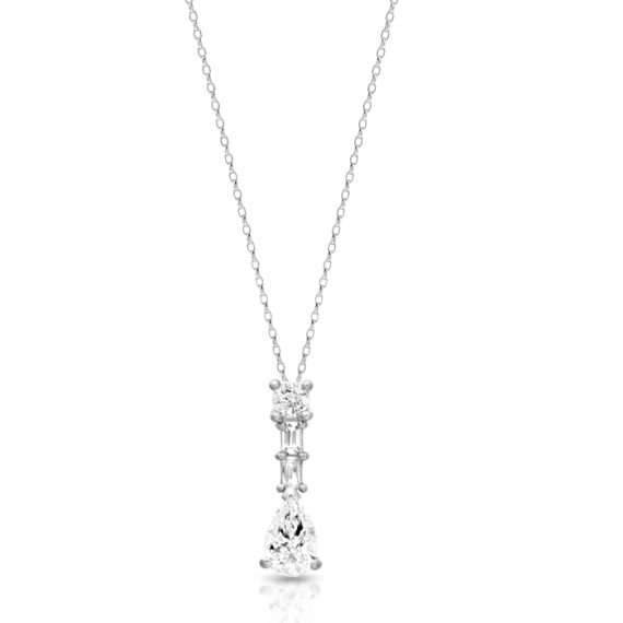 9ct Gold CZ Pendant-P275W