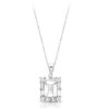 9ct White Gold Emerald Cut CZ Pendant-P276W