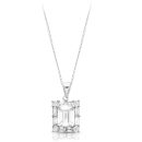 9ct White Gold Emerald Cut CZ Pendant-P276W