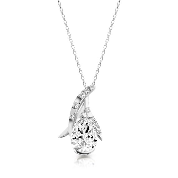 9ct Gold CZ Pendant-P283W