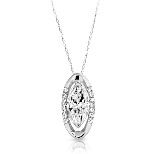 9ct Gold CZ Pendant-P297W